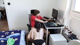 My kinky stepsister disturbed me on my ranked game so i fucked her hard instead and creampied her