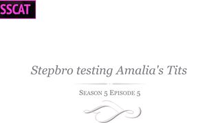 S5E5: Step Mom Teaches Sex and Shares Cum with Amalia Davis in 3some Bed Fuck?