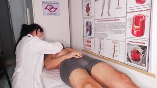 Erection in front of the nurse