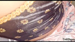 Indian hot bhabhi cleaning the house in hot saree