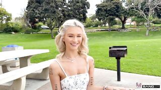 Blue Eyed Gal With Shaved Pussy Gets Stretched Out