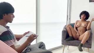 My stepsister helps me with my drawing classes and I end up cumming in her ass. - Juliana Palvin