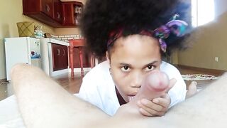 African Girl In T Shirt Gets It