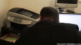 Wife Jayden Jaymes fucking in the office with her big tits