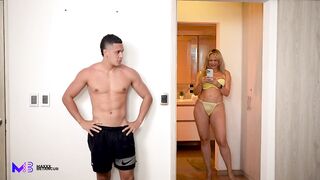 My stepmother sucks my big cock so I don't tell my step dad - Max Betancur & Monique Fuentes